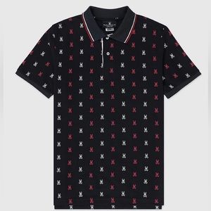 PSYCHO BUNNY T-SHIRT - KEESEY POLO - NAVY